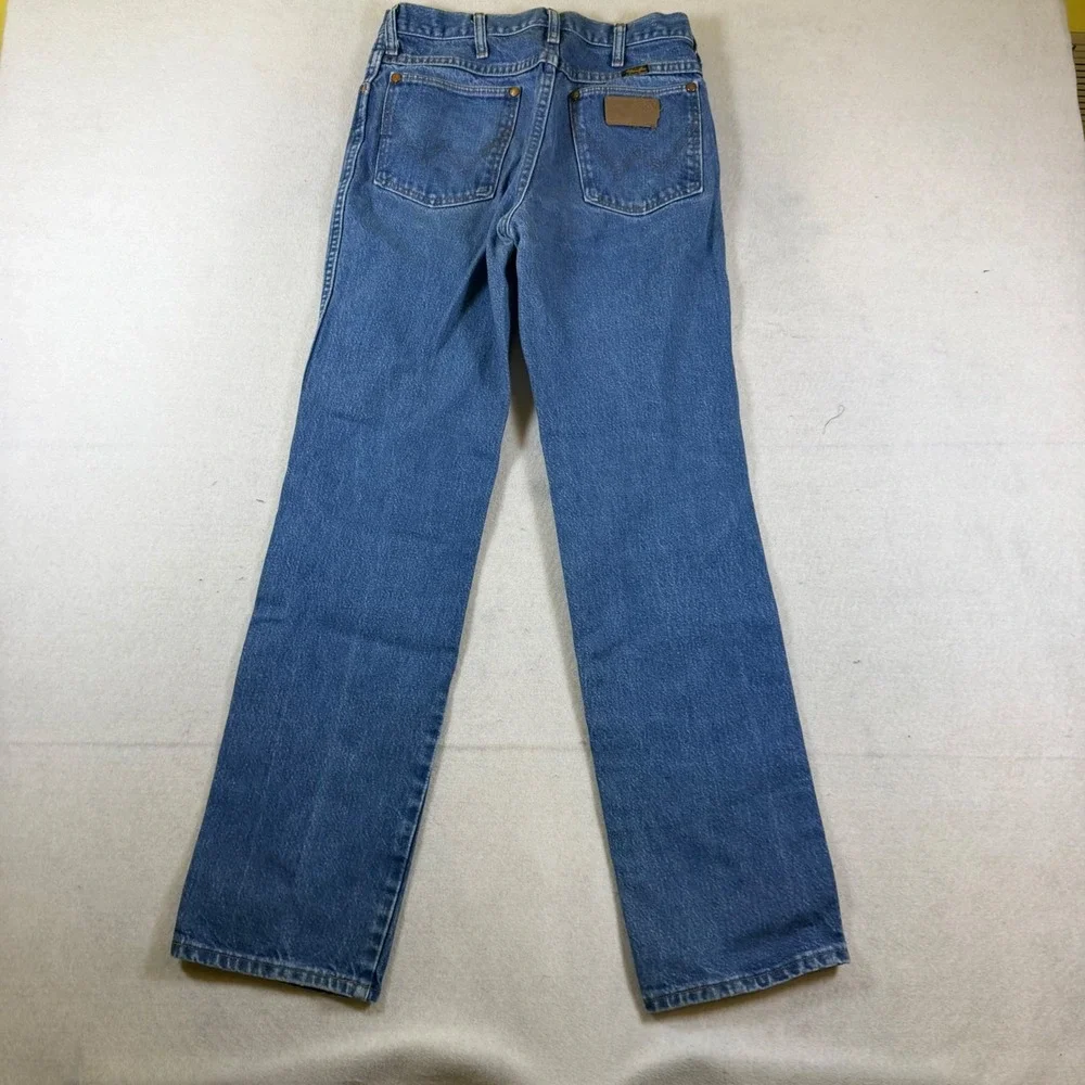 Wrangler Vintage Cowboy Cut Straight Leg Blue Denim Jeans Mens High Rise 7901